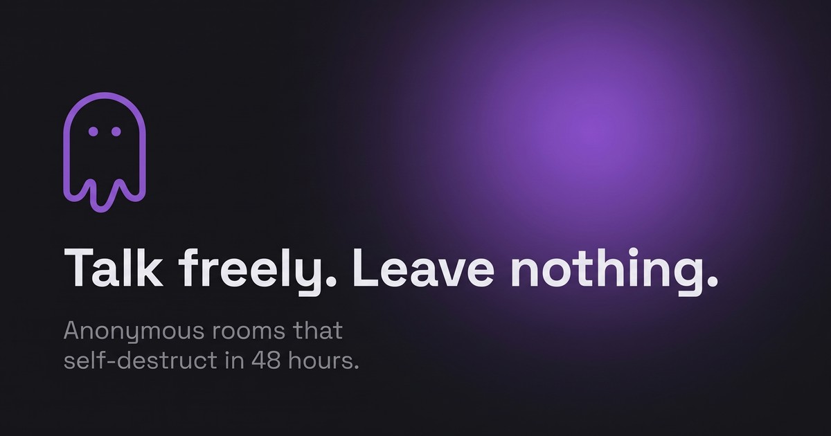 Ghostroom — anonymous rooms that self-destruct — screenshot 1